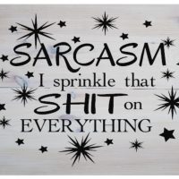 Sarcasm I sprinkle that shit on everything